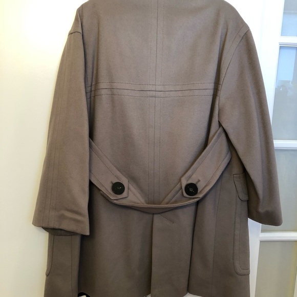 Zara 100% wool car coat in neutral taupe - Picture 3 of 7